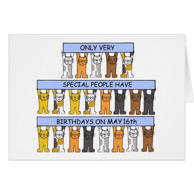 Maj 16:e Tecknaden Hälsningskort (Framsidan Horizontal)