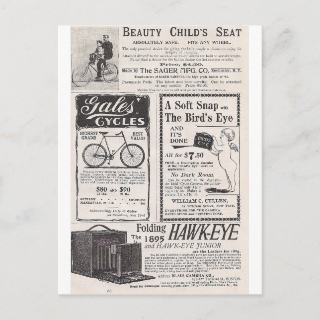 Maj 1895 Harpers Ads Vykort (Framsida)