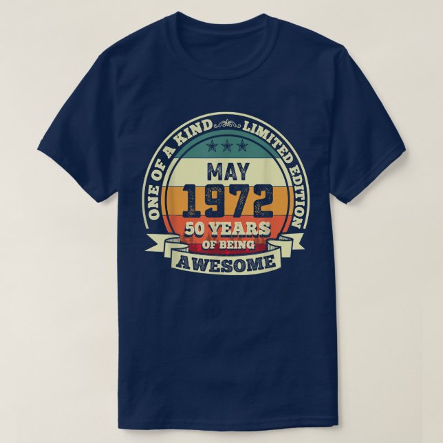 Maj 1972: 50:e födelsedagen: 50 år av fågelvilt t shirt (Design framsida)