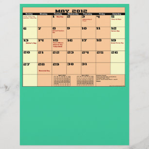 Maj. 2012 Kalender 13 månaders universalflygare. Reklamblad