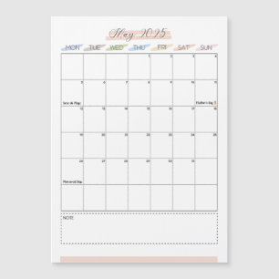 Maj 2025 Magnetisk kalender