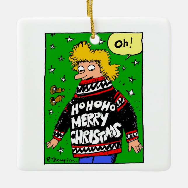 Maj alla dina jultröjor är varm & ful julgransprydnad keramik (Framsida)