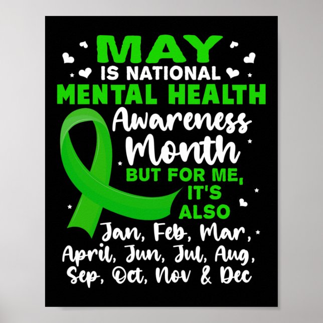 Maj är den nationella mentalvårdsmedvetenheten mån poster (Framsidan)
