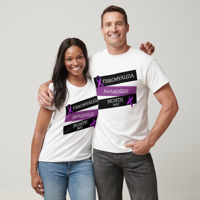 Maj är Fibromyalgia Awareness Month Ribbon Shirt T Shirt (Unisex)