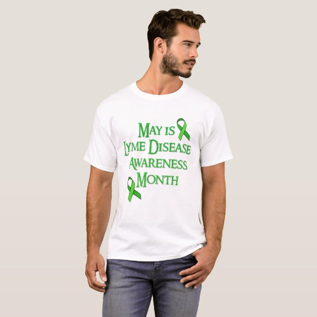 Maj är Lyme Disease Awareness Month T-shirt (Hel framsida)