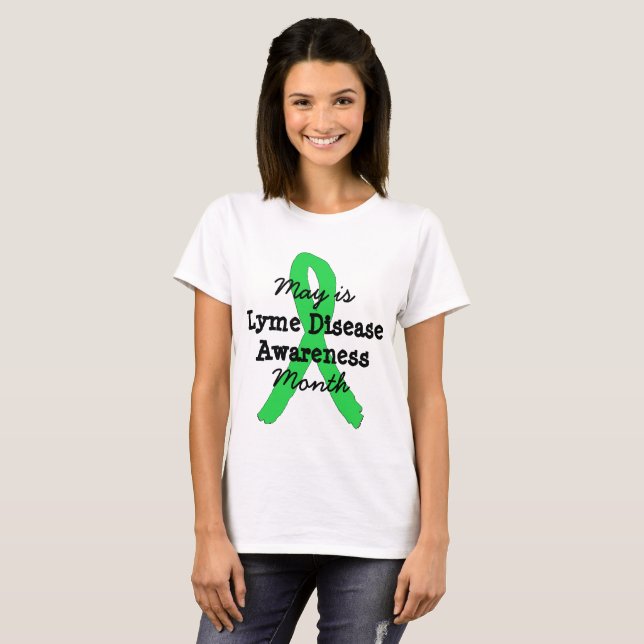 Maj är medvetenhetsmånad för borrelia-skjortor t-shirt (Hel framsida)