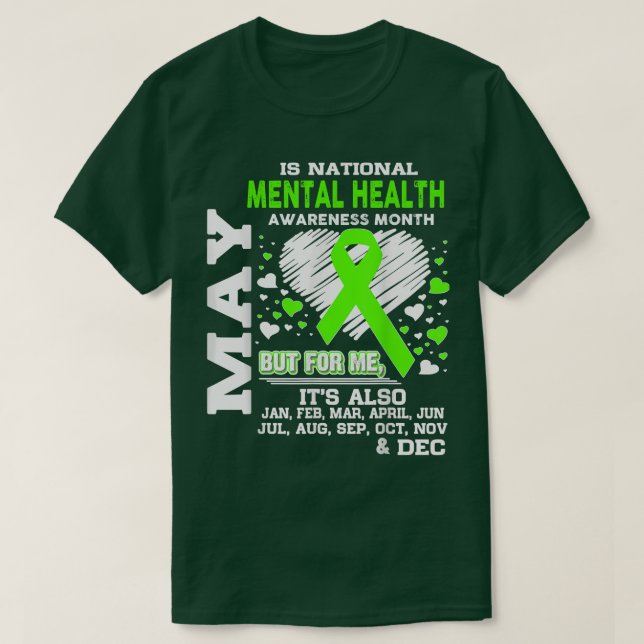 Maj är Mental Health Awareness Månad T Shirt (Design framsida)