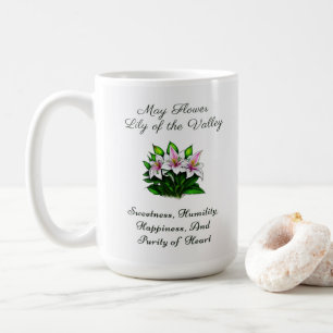 Maj Birth Month Flower Lily i Valley-Blommigten Kaffemugg