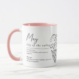 Maj Birth Month Flower Lily of the Valley Minimal Mugg