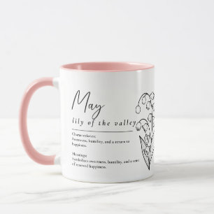 Maj Birth Month Flower Lily of the Valley Minimal Mugg