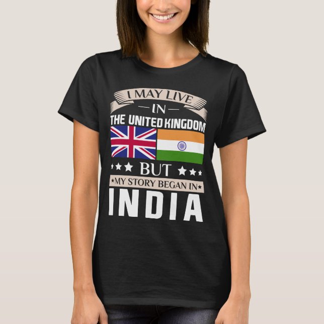 Maj bor i UK-berättelse började i Indien Tee Shirt (Framsida)