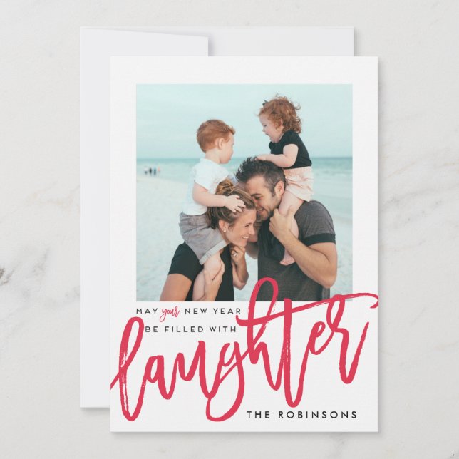 Maj ditt nya år fylls med laughter julkort (Framsida)