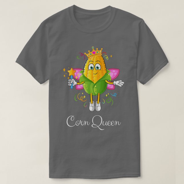 Maj Fairy Queen med Vingar och Stick Maize on Cob T Shirt (Design framsida)