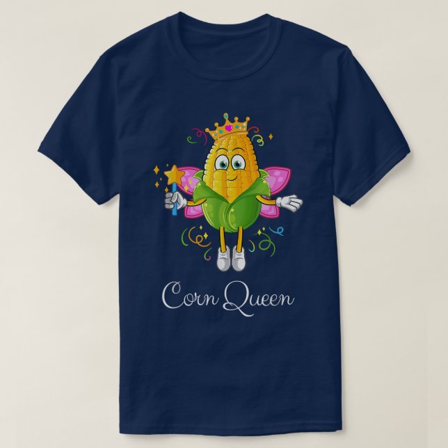 Maj Fairy Queen med Vingar och Stick Maize on Cob T Shirt (Design framsida)