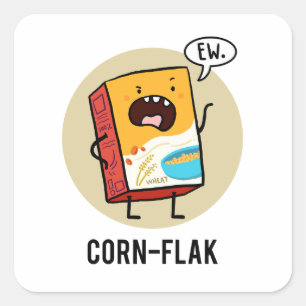 Maj-flak Sassy Cereal Pun Sticker Fyrkantigt Klistermärke