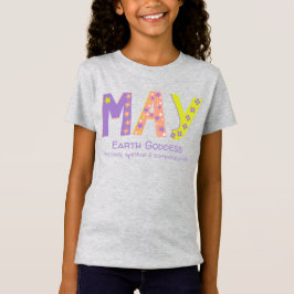 Maj-flickors namn betyder korall-lila-stjärnor t shirt