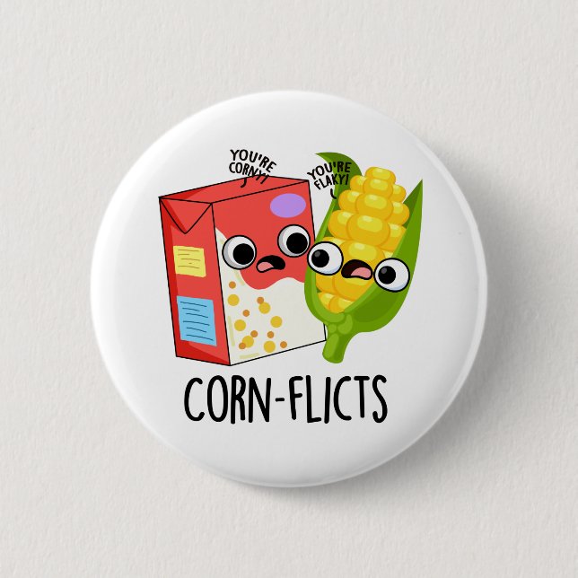 Maj-flicts Funny Cornflake Maj Pun Knapp (Framsida)