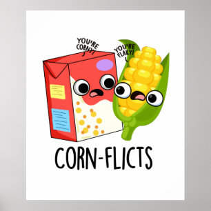 Maj-flicts Funny Cornflake Maj Pun Poster