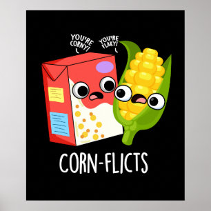 Maj-flicts Funny Cornflake Maj Pun Poster