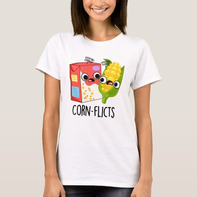 Maj-flicts Funny Cornflake Maj Pun T Shirt (Framsida)