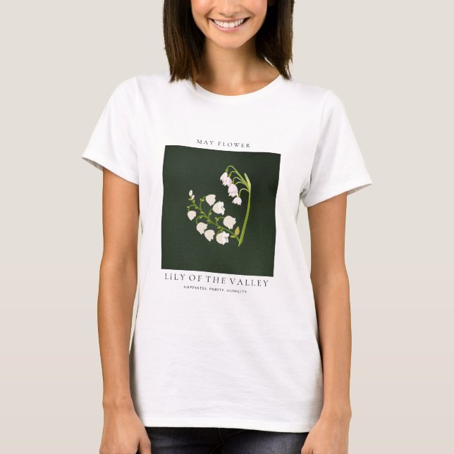 Maj Födelsemånad Blomma T-Shirt (Framsida)