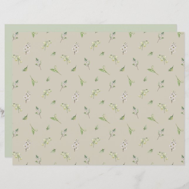 Maj födelsemånad Flower Hawthorn Lily i dalen (Fram/baksida)