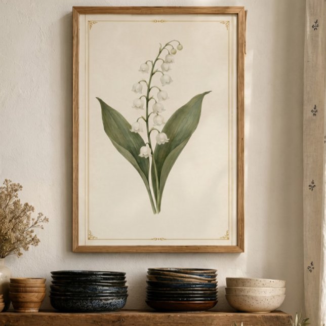 Maj födelsemånad Liljekonvalj Botanisk Poster (Skapare uppladdad)