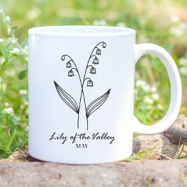 Maj- födelsemånadsblomma Monogram Kaffemugg