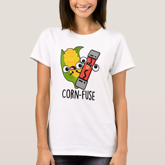 Maj-fuse Funny Confused Pun T Shirt (Framsida)