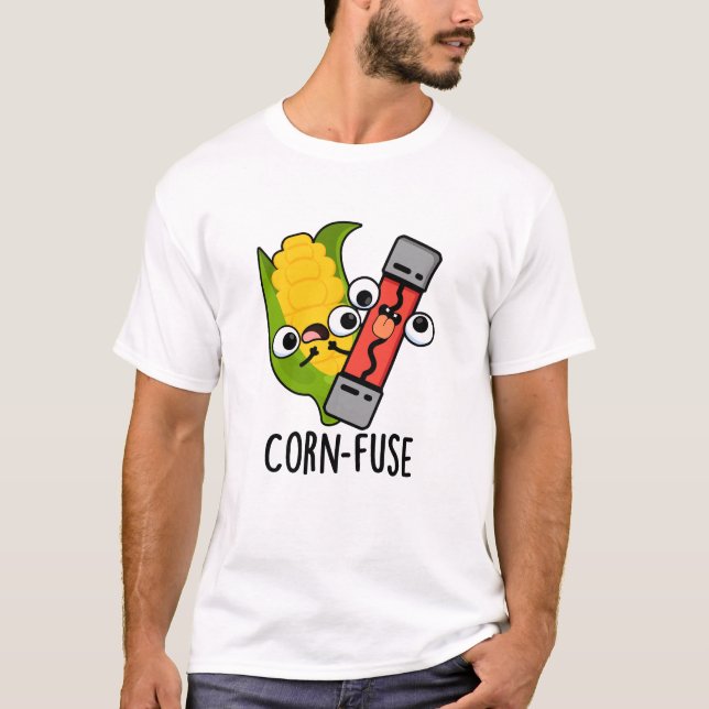 Maj-fuse Funny Confused Pun T Shirt (Framsida)