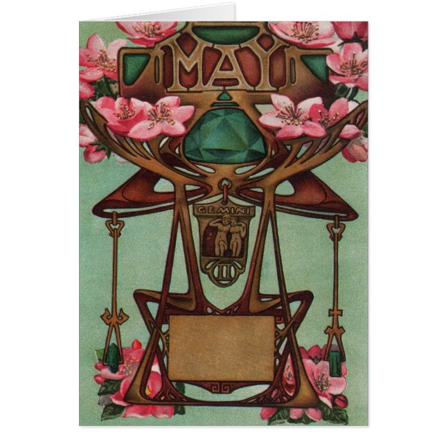 Maj - Gemini Hälsningskort (Framsidan)