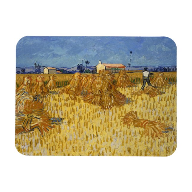 Maj Harvest in Provence av Vincent Van Gogh Magnet (Horisontell)