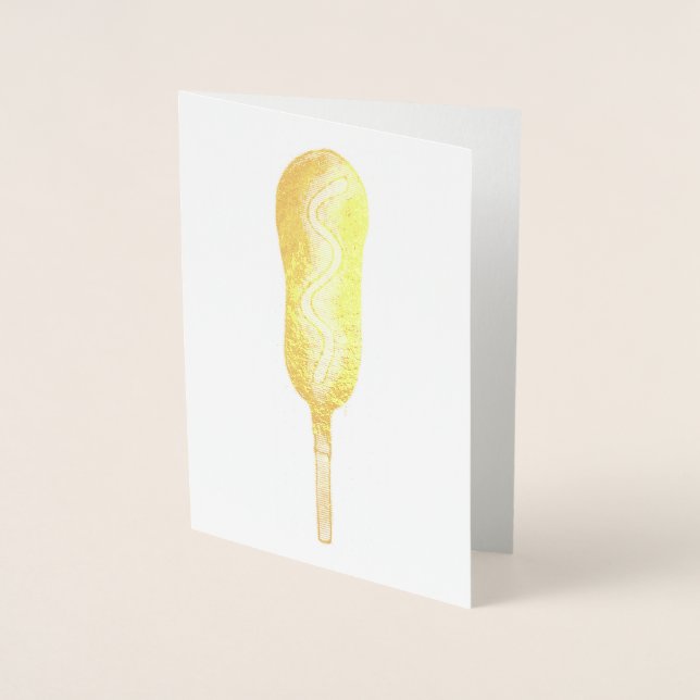 Maj Hund Corndog mustard State Fair Carnival Food Folierat Kort (Framsida)