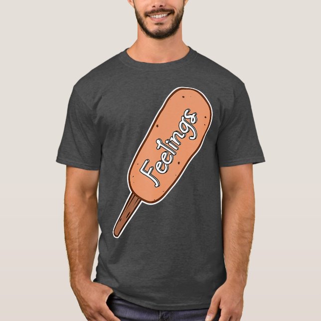 Maj Hund Hett Deep Fried Sause Corndog T Shirt (Framsida)