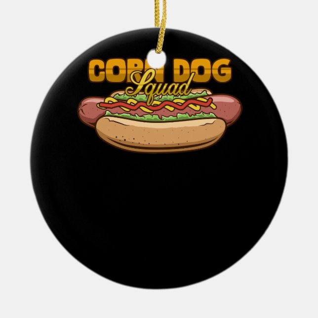 Maj Hund Hett Hundar Sticks Älskare Funny Fastfoo Julgransprydnad Keramik (Framsidan)