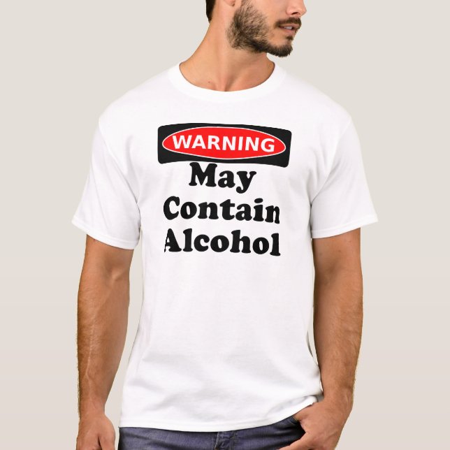 Maj innehåller alkohol tee shirt (Framsida)