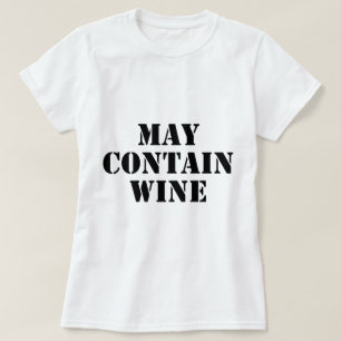 Maj innehåller vin t-shirt