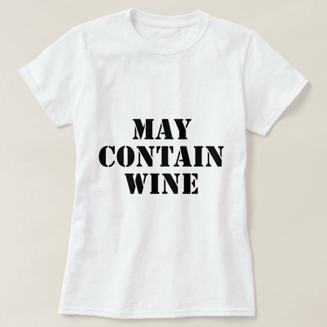 Maj innehåller vin t-shirt (Design framsida)