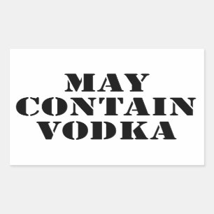 Maj innehåller Vodka Rektangulärt Klistermärke