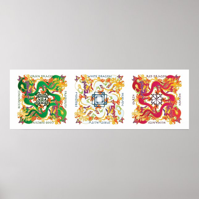 Maj Jongg Dragons Poster (Framsidan)