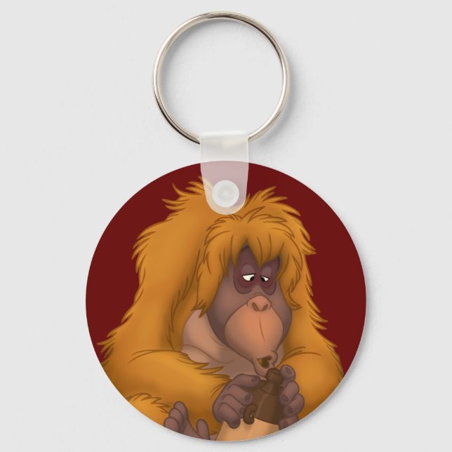 Maj-Jug-Playin' Orangutan Keychain Nyckelring (Framsida)