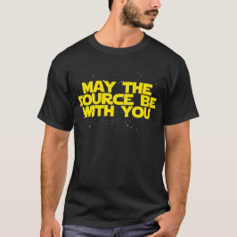 Maj källan är med dig - gult/mörk parodi tee shirt