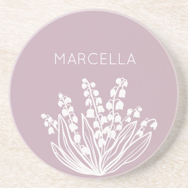 Maj Liljekonvalj bukett med eget namn Underlägg (Framsidan)