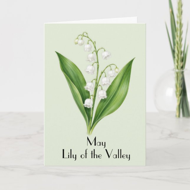 Maj Liljekonvaljblommor hälsning Kort (Framsida)