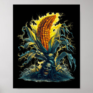Maj Maize Ghost Ghoul Harvest Halloween Roligt Tee Poster