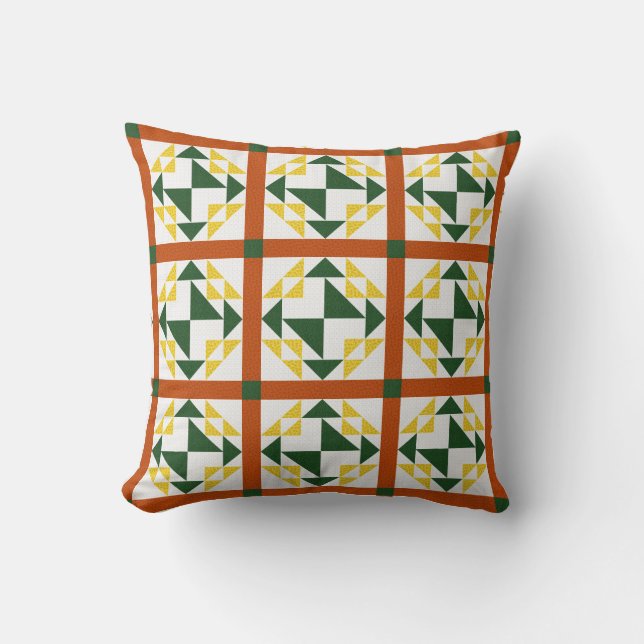 Maj och bönor II Quilt Mönster Dekorativ kudde (Framsida)