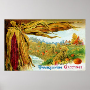 Maj- och pumpavintagethanksgiving poster