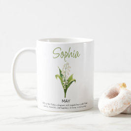 Maj Personlig Födelsedagsblomma Kaffemugg