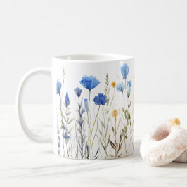 Maj Pressade blommor Vattenfärg-Stil Kaffemugg