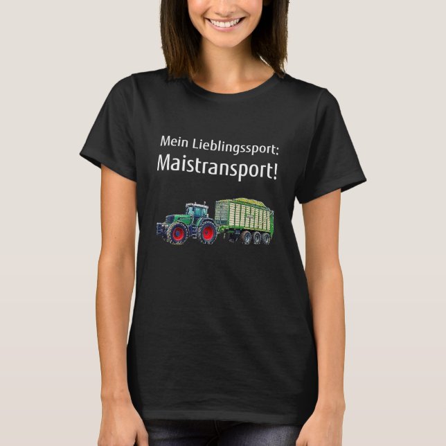 Maj Shredding Farmer Maisttransport Agriculture T Shirt (Framsida)